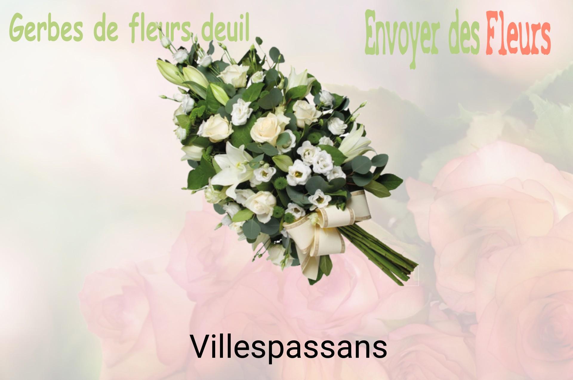 Gerbe de fleurs de deuil livrée à Villespassans